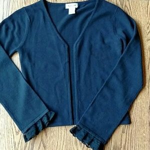 Black cardigan, open front